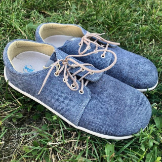 Beda barefoot obuv 0002/K šněr. denim 41